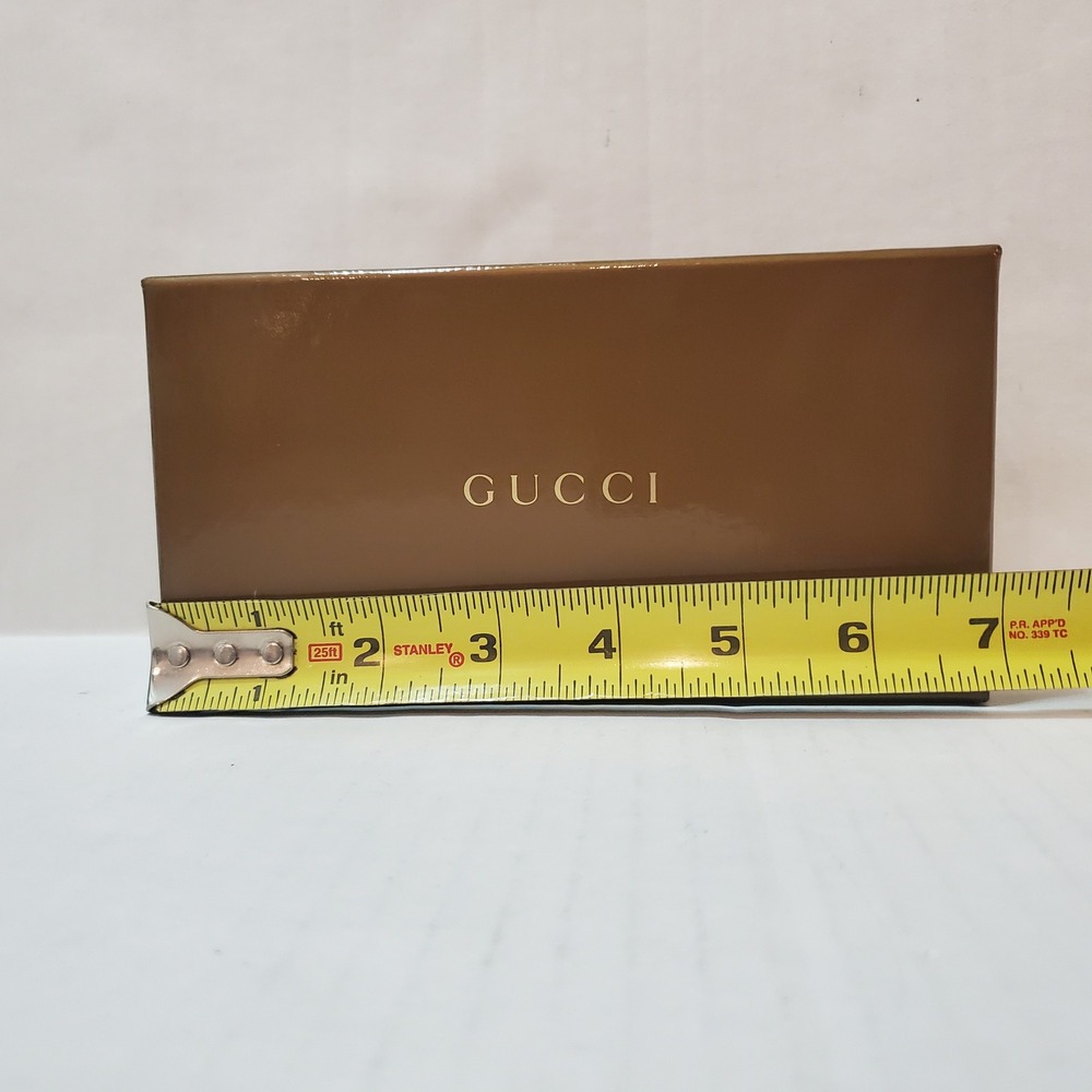 Gucci Brown Glossy Eyewear Sunglasses Storage Box GG Monogram Interior - Picture 6 of 10
